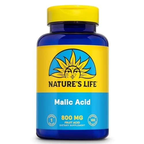 Nature's Life Malic Acid 800 mg | Chelating Agent Supports Energy & Muscle Comfort | No Gluten, Non-GMO | 100 Count thumbnail 1
