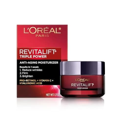 L'Oreal Paris Revitalift Triple Power Anti-Aging Face Moisturizer, 1.7 Oz | Reduces Wrinkles, Firms & Brightens Skin thumbnail 1