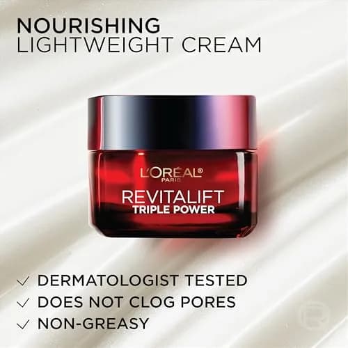 L'Oreal Paris Revitalift Triple Power Anti-Aging Face Moisturizer, 1.7 Oz | Reduces Wrinkles, Firms & Brightens Skin thumbnail 8
