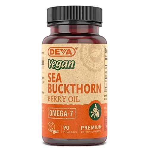 DEVA Vegan Sea Buckthorn Berry Oil 500mg | Cold-Pressed, Unrefined, Omega-7 Rich, 90 Capsules thumbnail 1