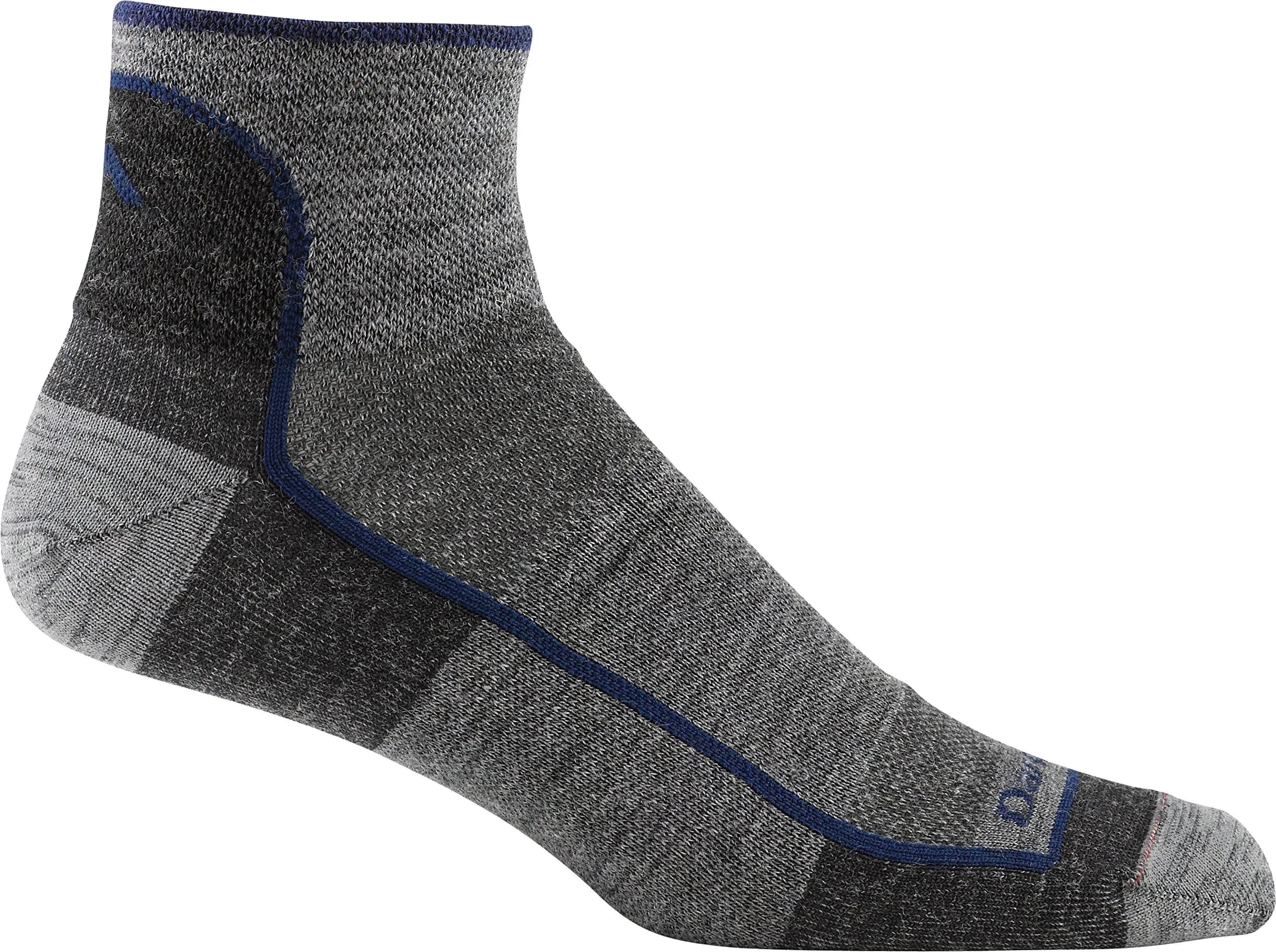 Darn Tough Vermont Men's Quarter Lightweight Running Sock (Style 1715) - DTV, Small — Charcoal / X-Large