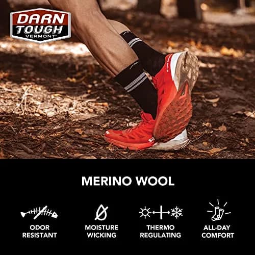 Darn Tough Vermont Men's Merino Wool 1/4 Ultra-Light Athletic Socks | Seamless, Low Cut, Breathable thumbnail 4