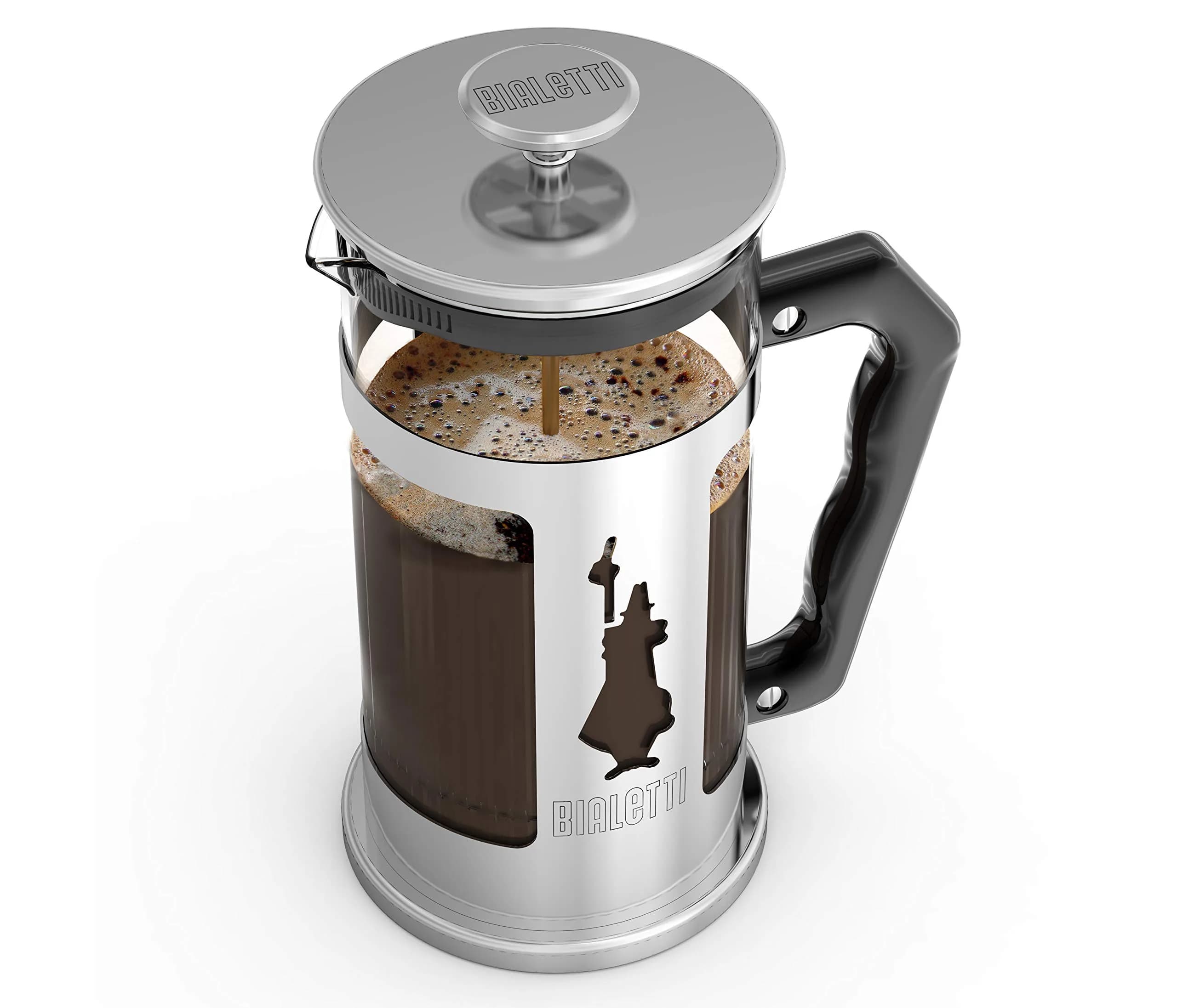 Bialetti Preziosa Stainless Steel 3-Cup French Press Coffee Maker 350ml (12 Fl Oz) | Brew Rich Coffee with Fine Mesh Filter - view 3