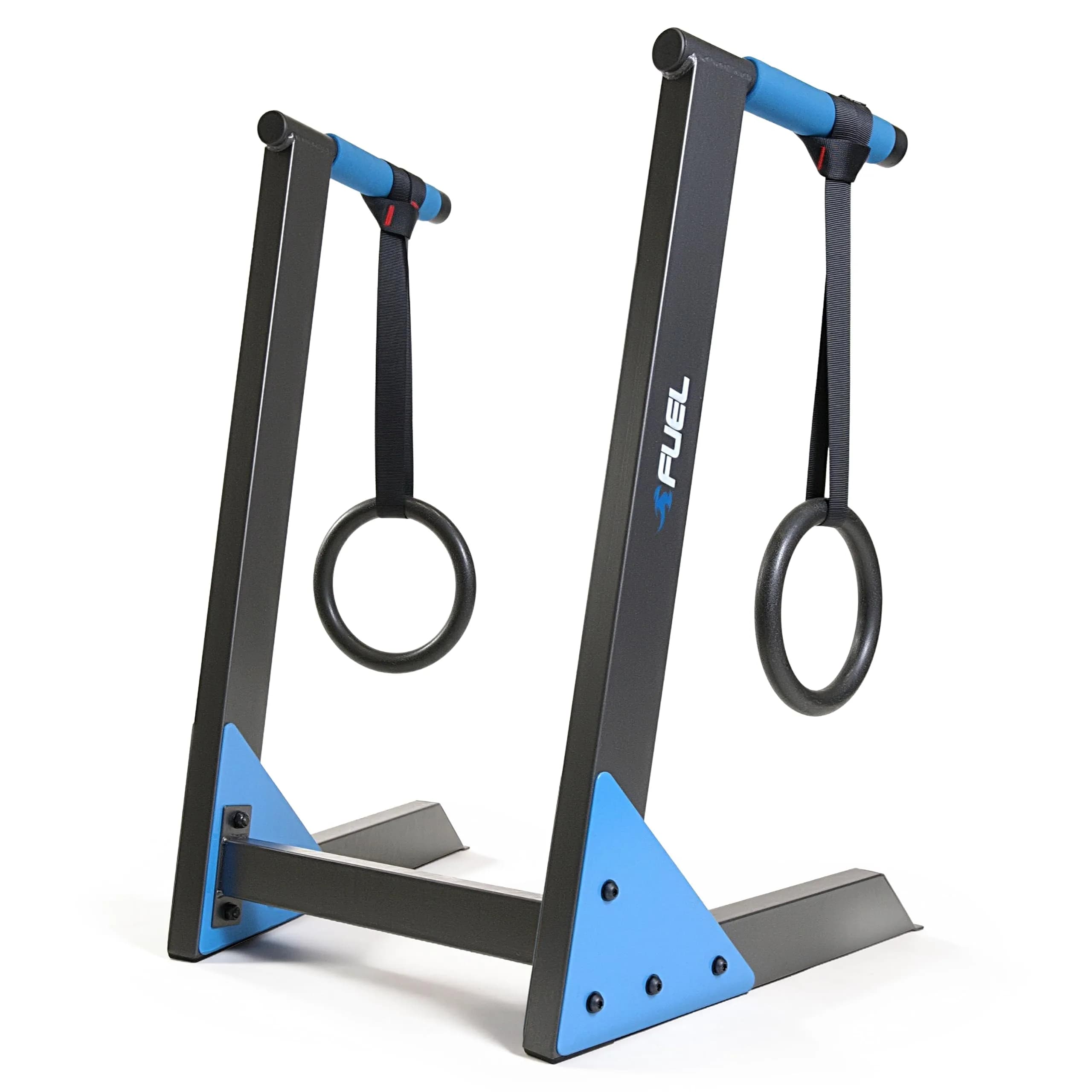 Fuel Pureformance Deluxe Dip Station with Olympic Rings | Heavy-Duty Steel Bodyweight Trainer (29.92" x 24.8" x 38.58")