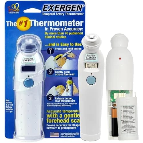 Exergen Temporal Artery Thermometer | Fast Accurate Forehead Reading for Kids & Adults thumbnail 1