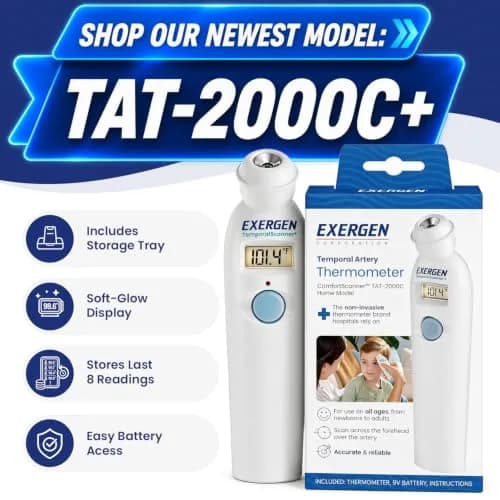 Exergen Temporal Artery Thermometer | Fast Accurate Forehead Reading for Kids & Adults thumbnail 3