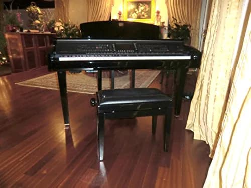 ProRockGear AP Deluxe Adjustable Height Piano Bench Black | Elegant Wooden Frame & Faux Leather Seat thumbnail 4