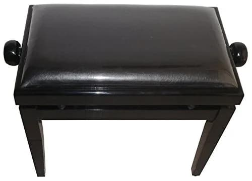 ProRockGear AP Deluxe Adjustable Height Piano Bench Black | Elegant Wooden Frame & Faux Leather Seat thumbnail 2