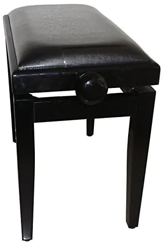 ProRockGear AP Deluxe Adjustable Height Piano Bench Black | Elegant Wooden Frame & Faux Leather Seat thumbnail 3