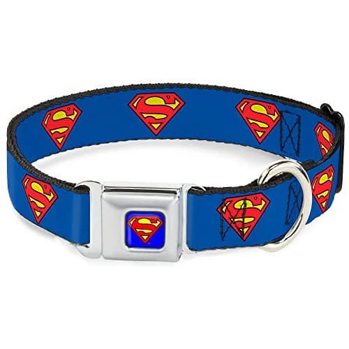 Buckle-Down Superman Seatbelt Dog Collar 15-26" | Vibrant DC Comics Artwork, Made in USA thumbnail 1