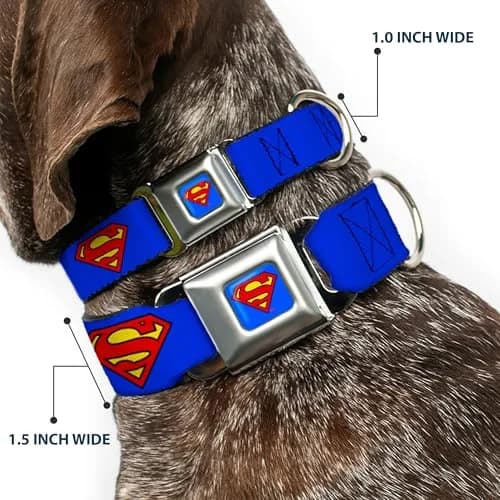 Buckle-Down Superman Seatbelt Dog Collar 15-26" | Vibrant DC Comics Artwork, Made in USA thumbnail 2