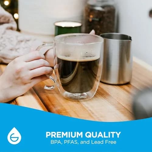 GROSCHE Cyprus Double Wall Glass Mug 16 Oz | Elegant Insulated Coffee & Tea Cup thumbnail 5