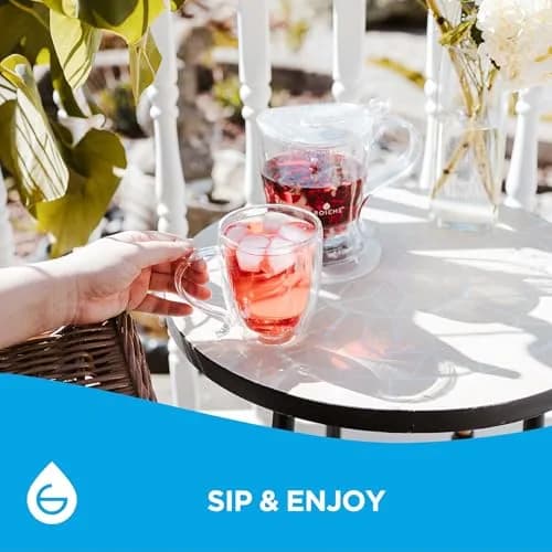 GROSCHE Cyprus Double Wall Glass Mug 16 Oz | Elegant Insulated Coffee & Tea Cup thumbnail 7