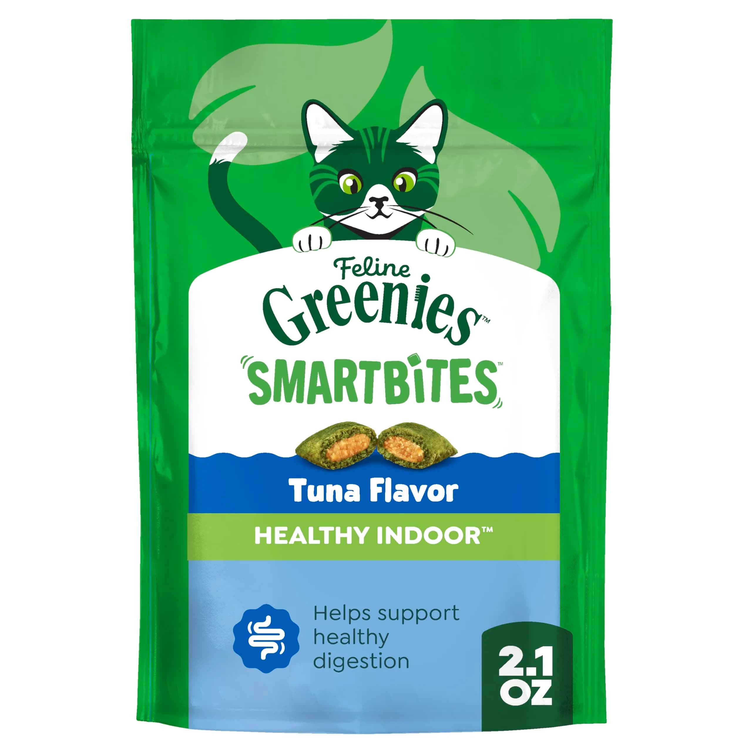 Greenies Feline Smartbites Tuna 2.1 oz | Supports Digestion & Weight Management