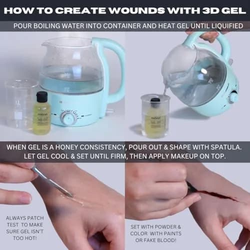 Mehron 3D Gel - 0.5 oz CLEAR | Special FX Gelatin Makeup for Realistic Effects thumbnail 4