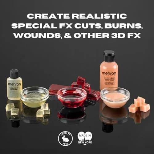 Mehron 3D Gel - 0.5 oz CLEAR | Special FX Gelatin Makeup for Realistic Effects thumbnail 3