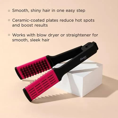 Diane Ceramic Double-Sided Straightening Hair Brush with Nylon Bristles | 9 in 1 Styling Tool for Smooth, Shiny Hair thumbnail 3