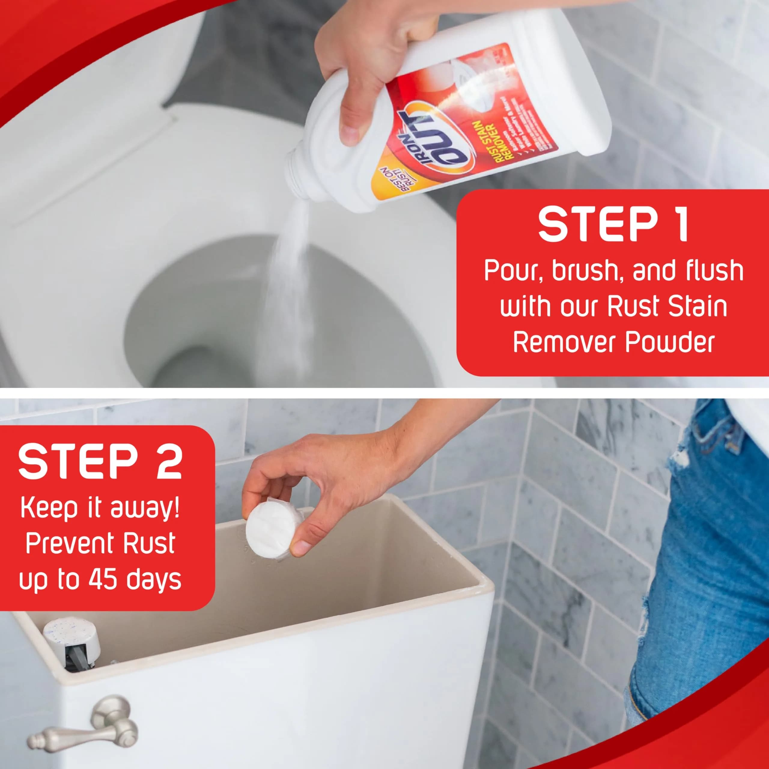 Iron OUT Rust Stain Remover Automatic Toilet Bowl Cleaner Tablets 6 Count | Prevents Rust & Hard Water Stains - view 4