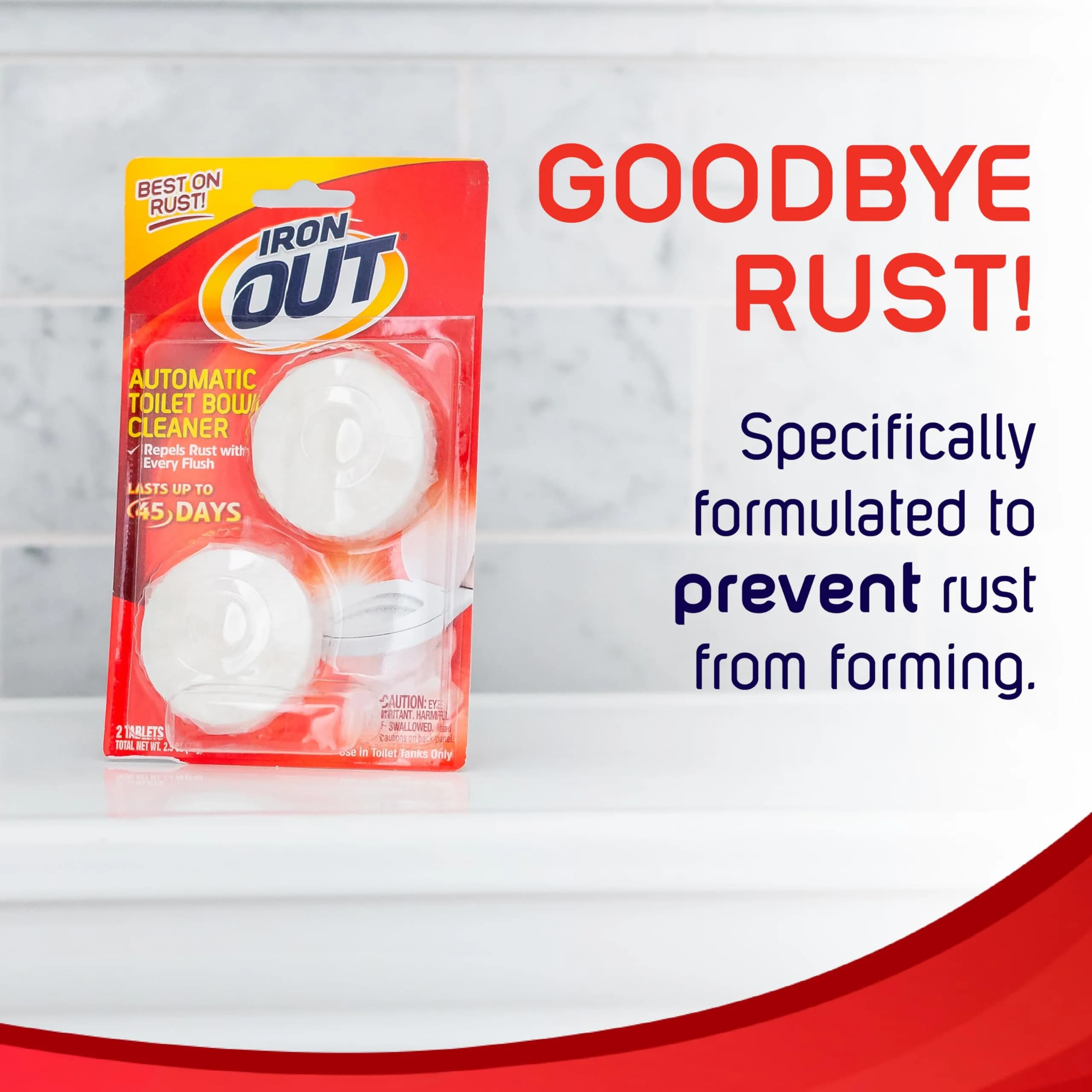 Iron OUT Rust Stain Remover Automatic Toilet Bowl Cleaner Tablets 6 Count | Prevents Rust & Hard Water Stains - view 3