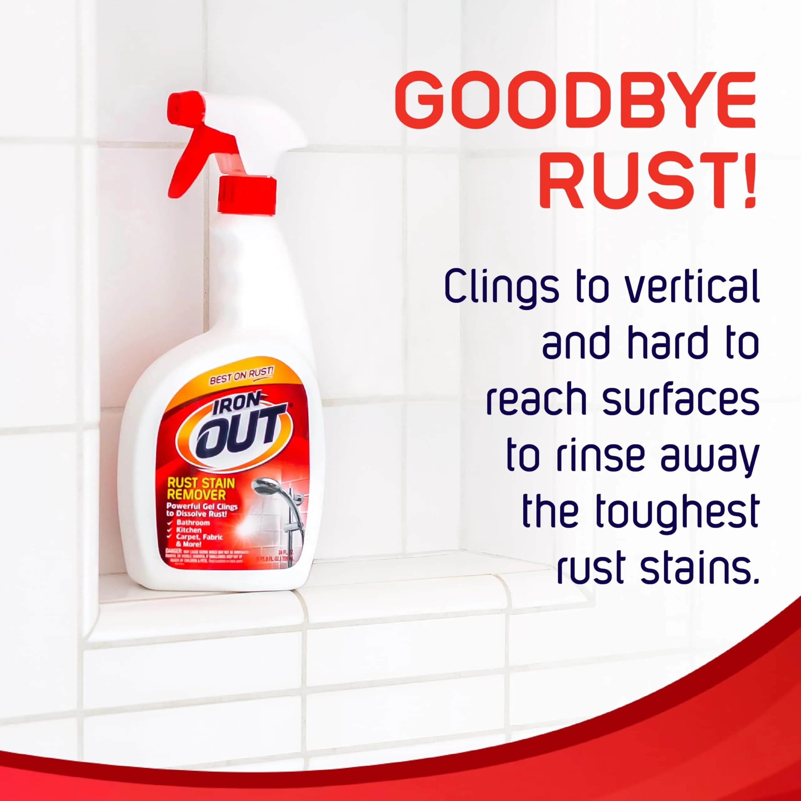 Iron OUT Rust Stain Remover Spray Gel 710ml (24 Fl Oz) | Clings to Dissolve Rust Stains on Contact - view 3
