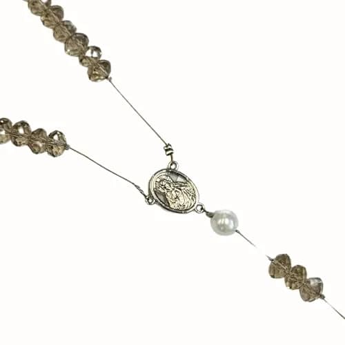 Linpeng Rosary Prayer Necklace Making Supplies Kit, Smoky Brown | First Communion Gift, Religious Beading Kit thumbnail 6