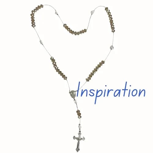 Linpeng Rosary Prayer Necklace Making Supplies Kit, Smoky Brown | First Communion Gift, Religious Beading Kit thumbnail 2