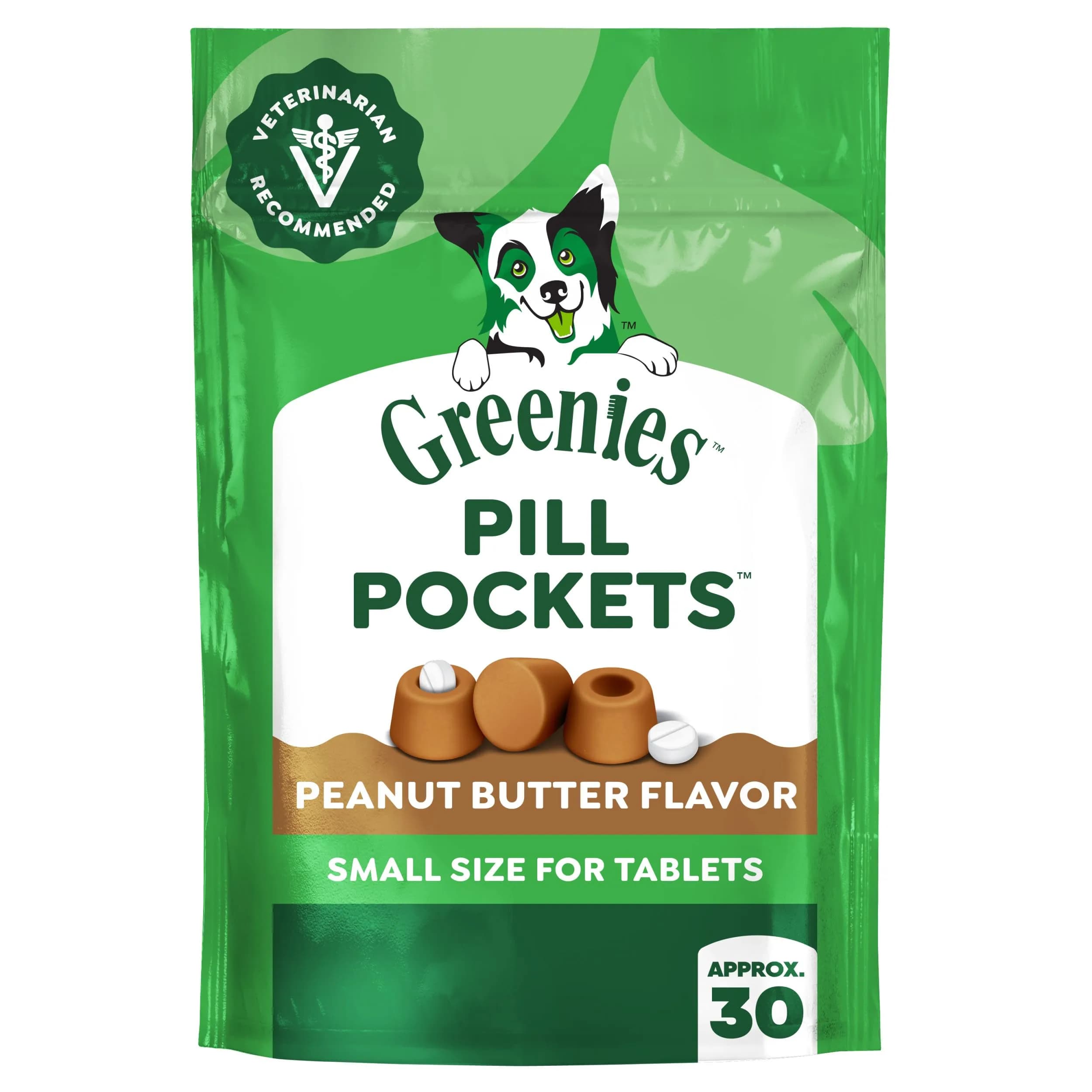 Greenies Peanut Butter Pill Pockets Small Size Dog Treats 30 Count (1.5 oz) | Vet-Recommended for Small Dogs - main product image