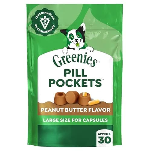 Greenies Pill Pockets Large Size Dog Treats Peanut Butter 30 Count (225 g / 7.9 oz) | Vet-Recommended Pill Masking Treats thumbnail 1