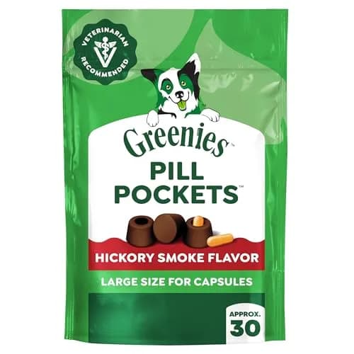 Greenies Pill Pockets Large Size Dog Treats Hickory Smoke 30 Count (240g / 7.9oz) | Vet-Recommended Pill Masking thumbnail 1