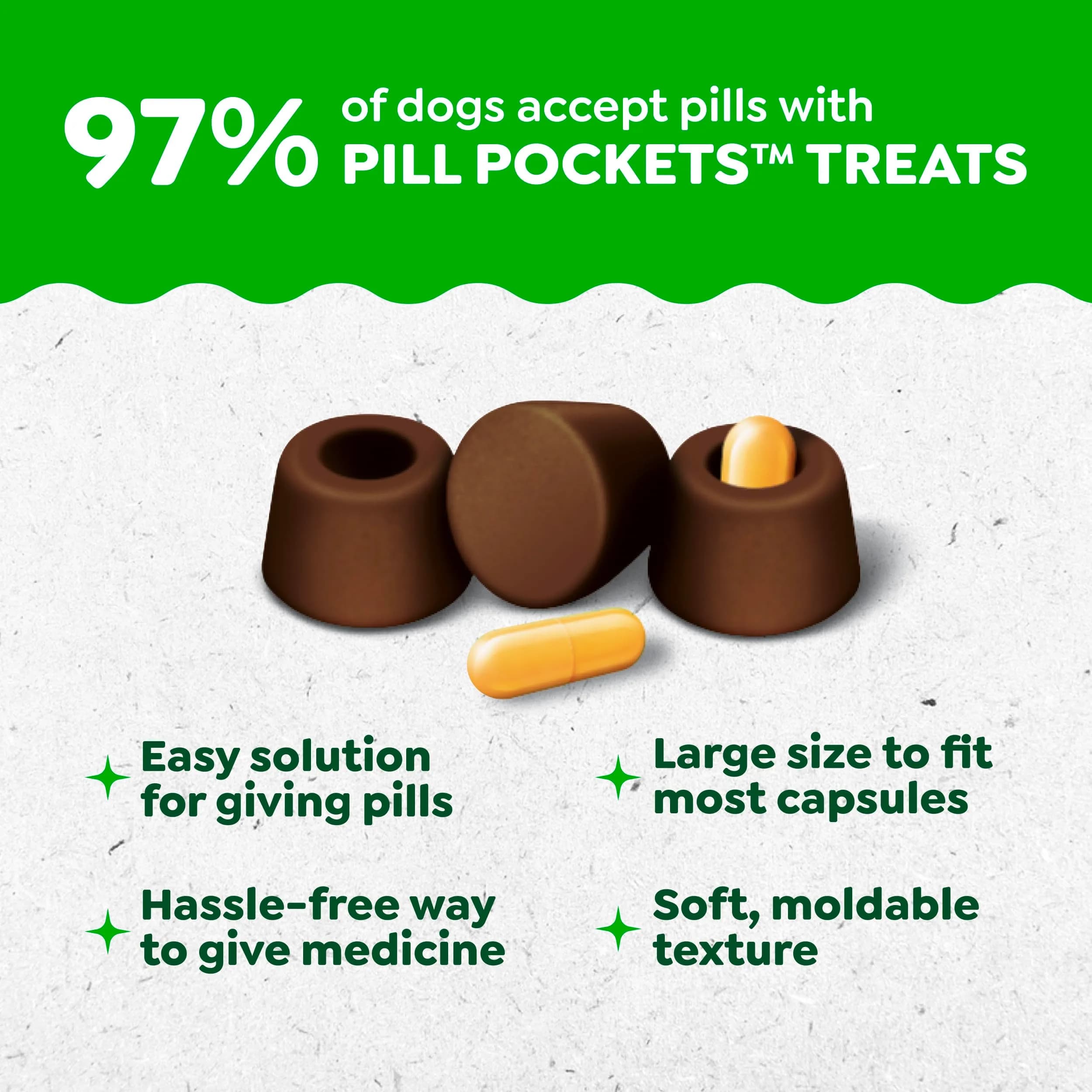 Greenies Pill Pockets Large Size Dog Treats Hickory Smoke 30 Count (240g / 7.9oz) | Vet-Recommended Pill Masking - view 2