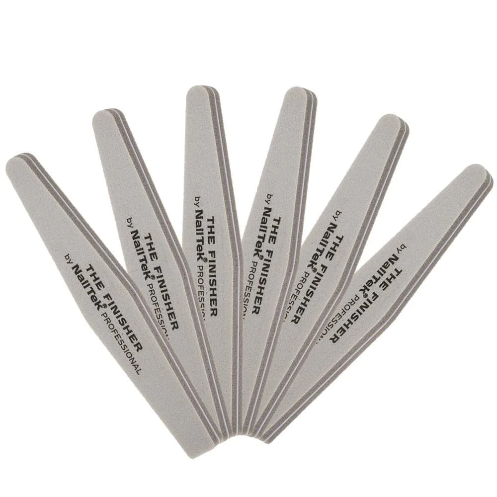 Nail Tek The Finisher Nail File – Double-Sided 240/400 Grit Files for Natural Nails, Acrylic & Gel, Manicure and Pedicure Kit Supplies, 6 Pack | Fine Grit, 7 Inch — Acrylic / 7 Inch