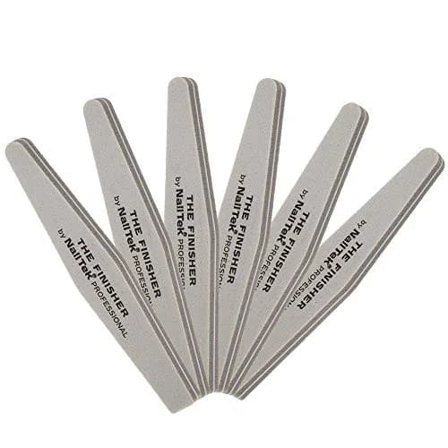 Nail Tek The Finisher Nail File – Double-Sided 240/400 Grit Files for Natural Nails, Acrylic & Gel, Manicure and Pedicure Kit Supplies, 6 Pack | Fine Grit, 7 Inch thumbnail 1