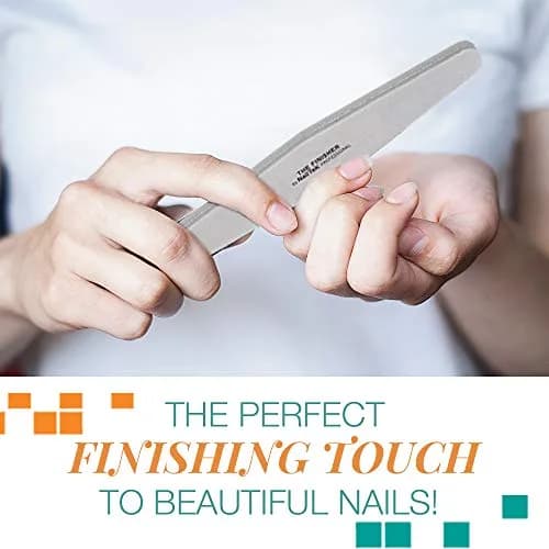 Nail Tek The Finisher Nail File – Double-Sided 240/400 Grit Files for Natural Nails, Acrylic & Gel, Manicure and Pedicure Kit Supplies, 6 Pack | Fine Grit, 7 Inch thumbnail 4