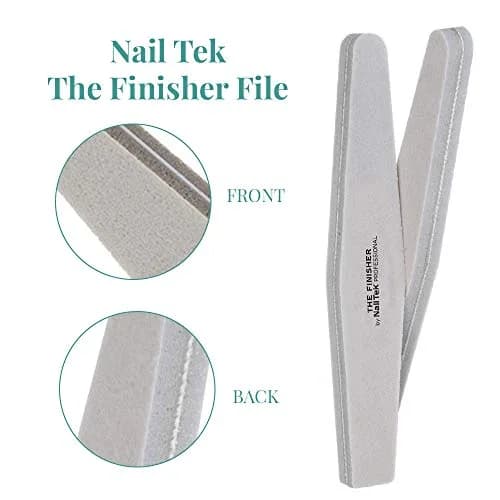 Nail Tek The Finisher Nail File – Double-Sided 240/400 Grit Files for Natural Nails, Acrylic & Gel, Manicure and Pedicure Kit Supplies, 6 Pack | Fine Grit, 7 Inch thumbnail 5