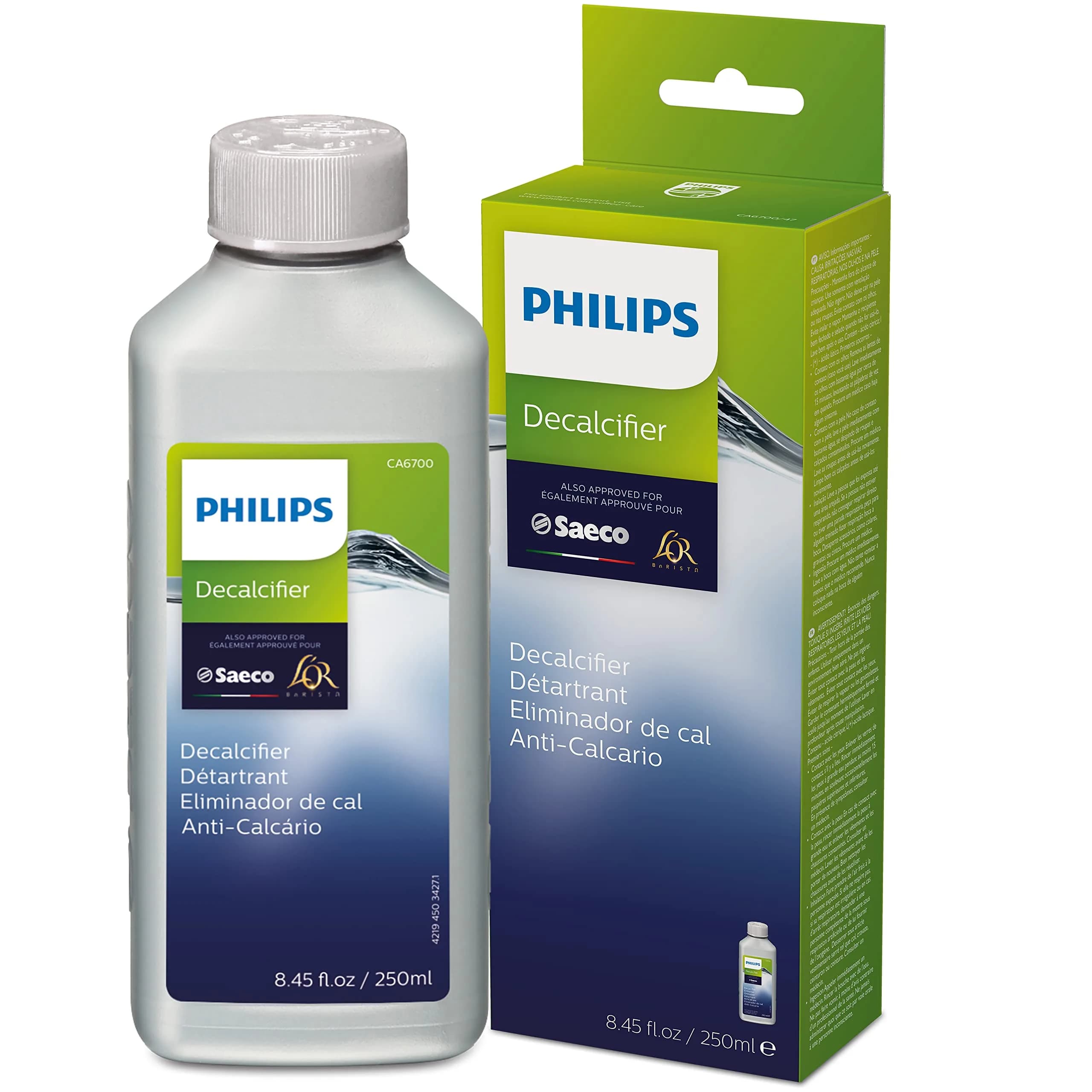 Philips Espresso Machine Descaler 250ml (8.45 Fl Oz) | Protects Against Limescale & Corrosion - main product image