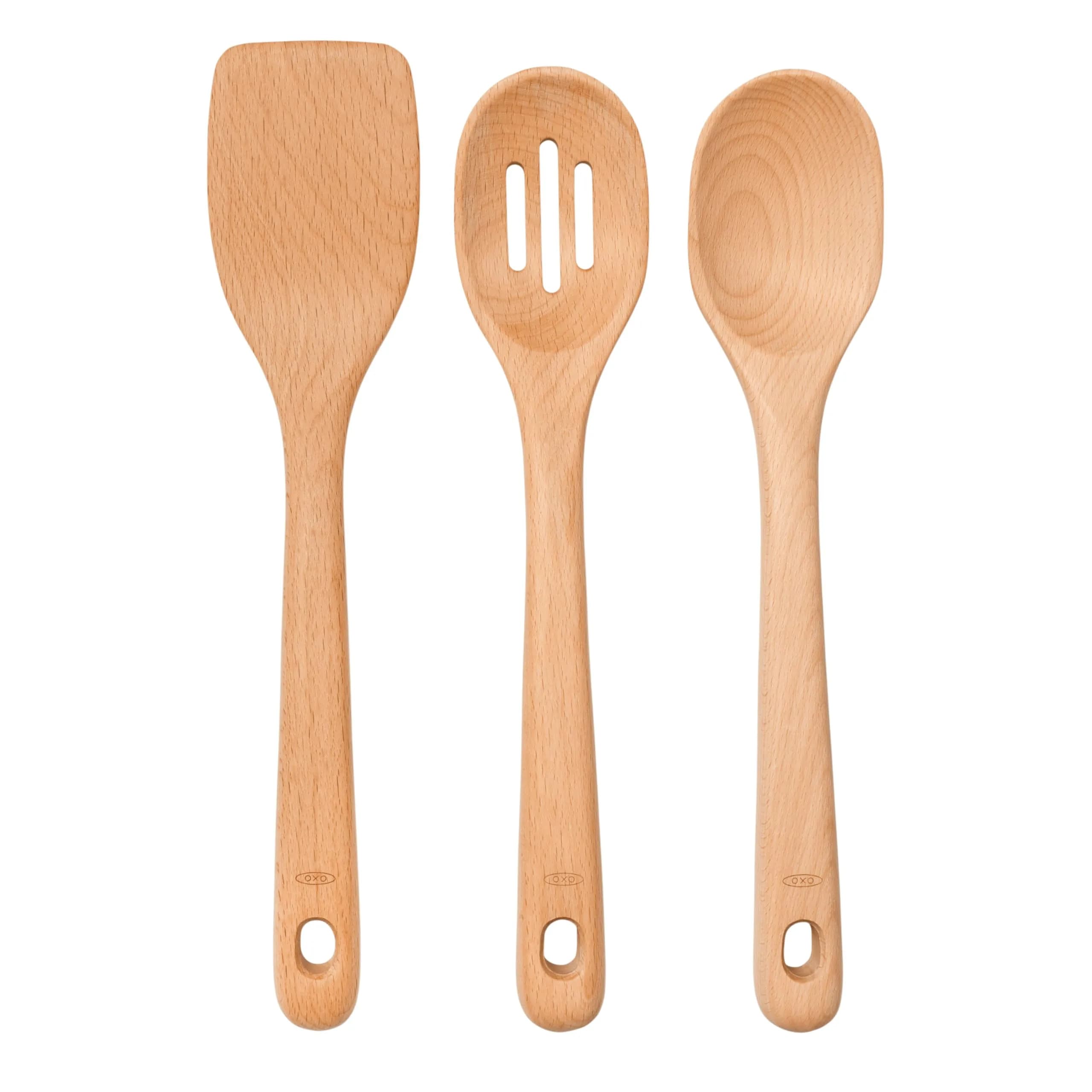 OXO Good Grips Beechwood Salad Servers – 2-Piece Set | Classic Design for Effortless Serving