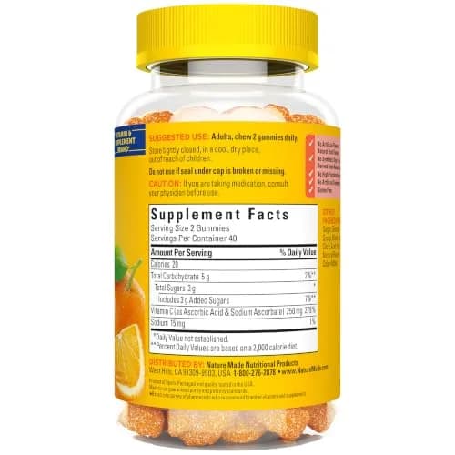 Nature Made Vitamin C Gummies 250mg 80 Count | Immune Support with Antioxidant Benefits thumbnail 8