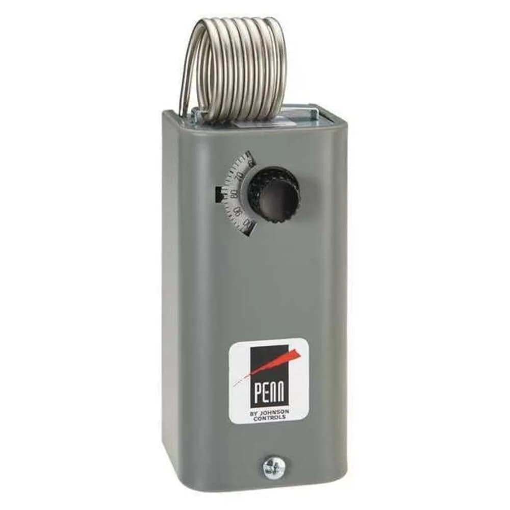 Johnson Controls A19BAF-1C Penn Series A19 Coiled Bulb Space Thermostat -1 to 43°C Range, 0.9°C Differential, Wall Mount, US Sourced