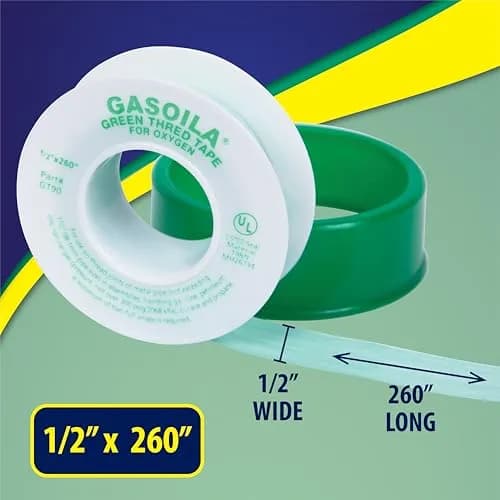 Gasoila Green PTFE Thread Seal Tape | Leak-Proof, High-Density, Non-Toxic (1/2 Inch x 260 Inch) thumbnail 4