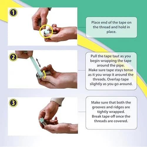 Gasoila Green PTFE Thread Seal Tape | Leak-Proof, High-Density, Non-Toxic (1/2 Inch x 260 Inch) thumbnail 6
