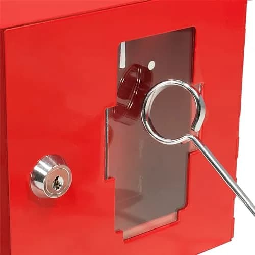 Barska Red Steel Emergency Key Box with Breakable Glass & Hammer | Wall Mount, 1.6" D x 6" W x 6" H thumbnail 5