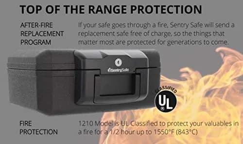 SentrySafe 1210 Fireproof Safe with Key Lock 5.16L (0.18 cu. ft.) | UL Classified 30-Min Fire Protection thumbnail 2
