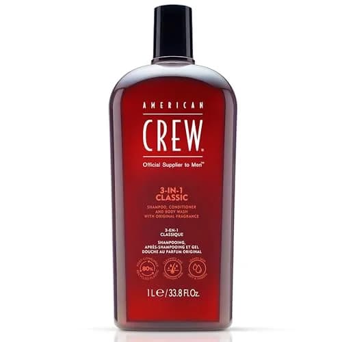 American Crew 3-in-1 Shampoo, Conditioner & Body Wash 1000ml (33.8 Fl Oz) | Classic Scent for Men thumbnail 1