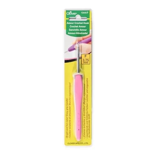 Clover Amour Crochet Hook Size F 3.75mm | Smooth, Ergonomic Pink Handle for Crochet thumbnail 1