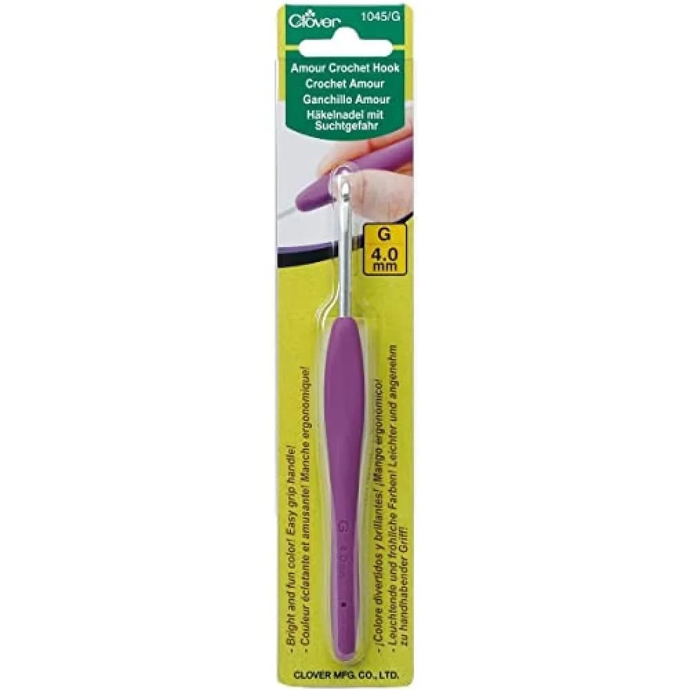 Clover Amour Crochet Hook Size G 4.0mm | Smooth, Stress-Free Crochet with Love — US G / 4.00 mm