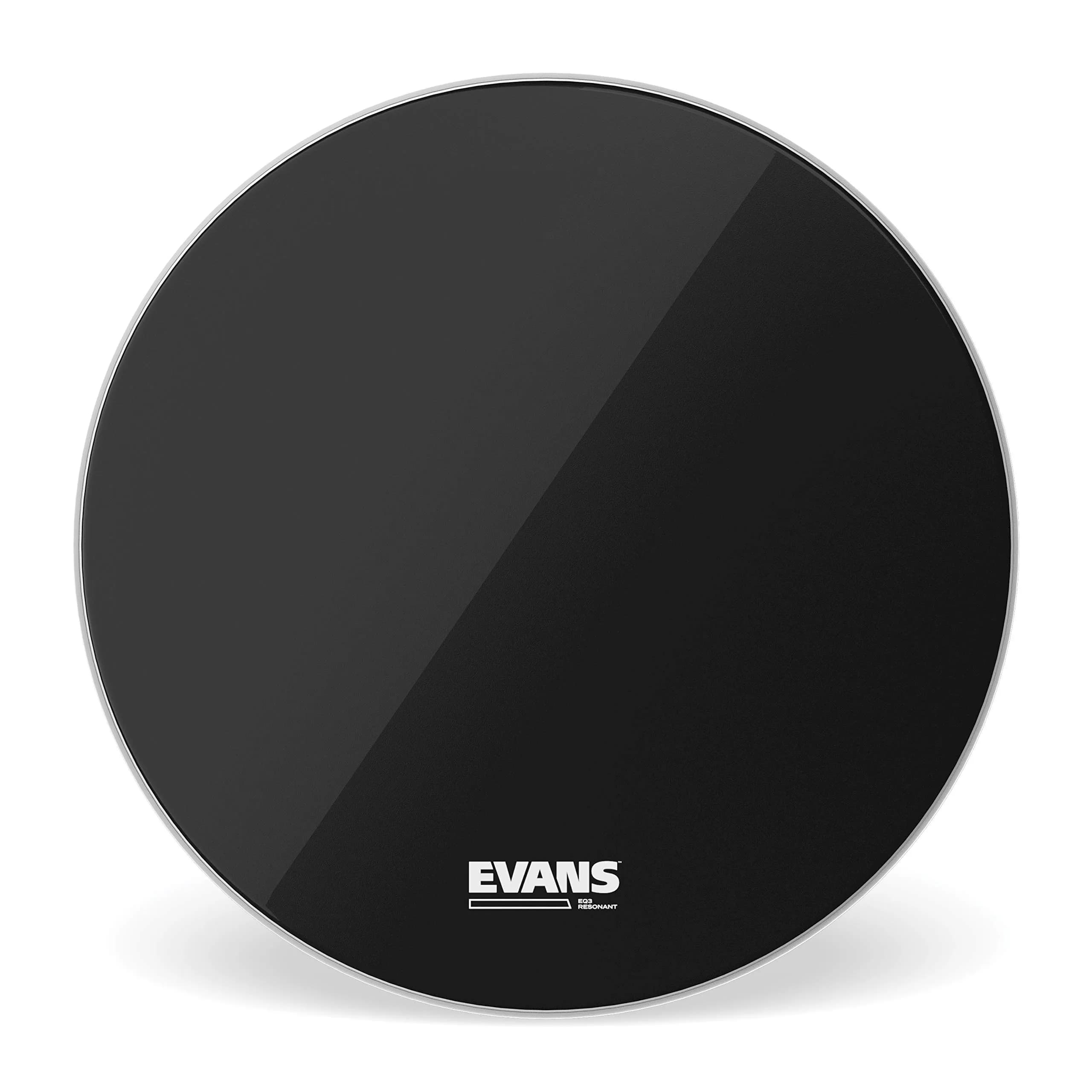 Evans Heads BD20RB-NP 20-Inch EQ3 Resonant Bass Drum Heads - Black Chrome | Warm, punchy sound with short decay