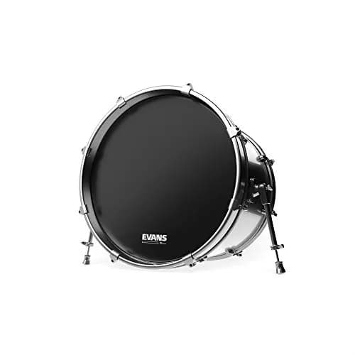Evans Heads BD20RB-NP 20-Inch EQ3 Resonant Bass Drum Heads - Black Chrome | Warm, punchy sound with short decay thumbnail 2