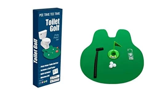 EZ Drinker Toilet Golf Joke & Novelty Set | Play Golf on the Toilet, Fun Gag Gift for Adults (17.7in x 6.6in x 2.2in) thumbnail 1