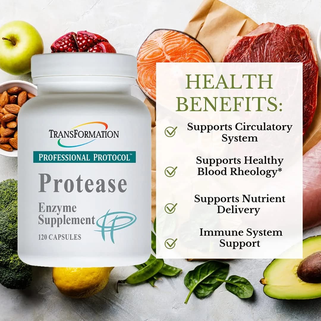 TRANSFORMATION Enzymes - Protease Digestive Supplement 120 Capsules | Supports Healthy Digestion & Immunity