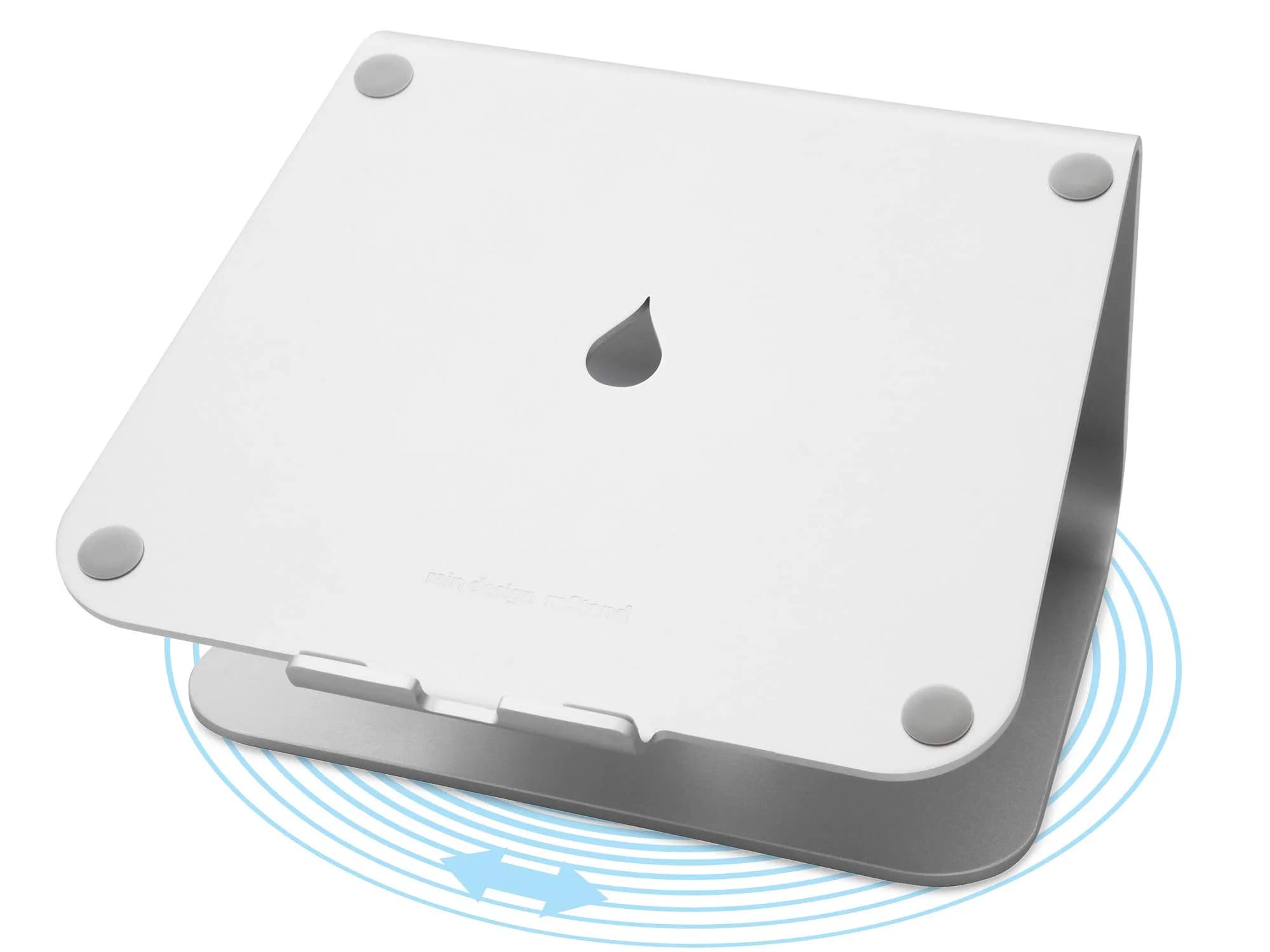 Rain Design mStand360 Swivel Laptop Stand for Laptops up to 10.4" Deep | Ergonomic Aluminum Riser with Heat Sink